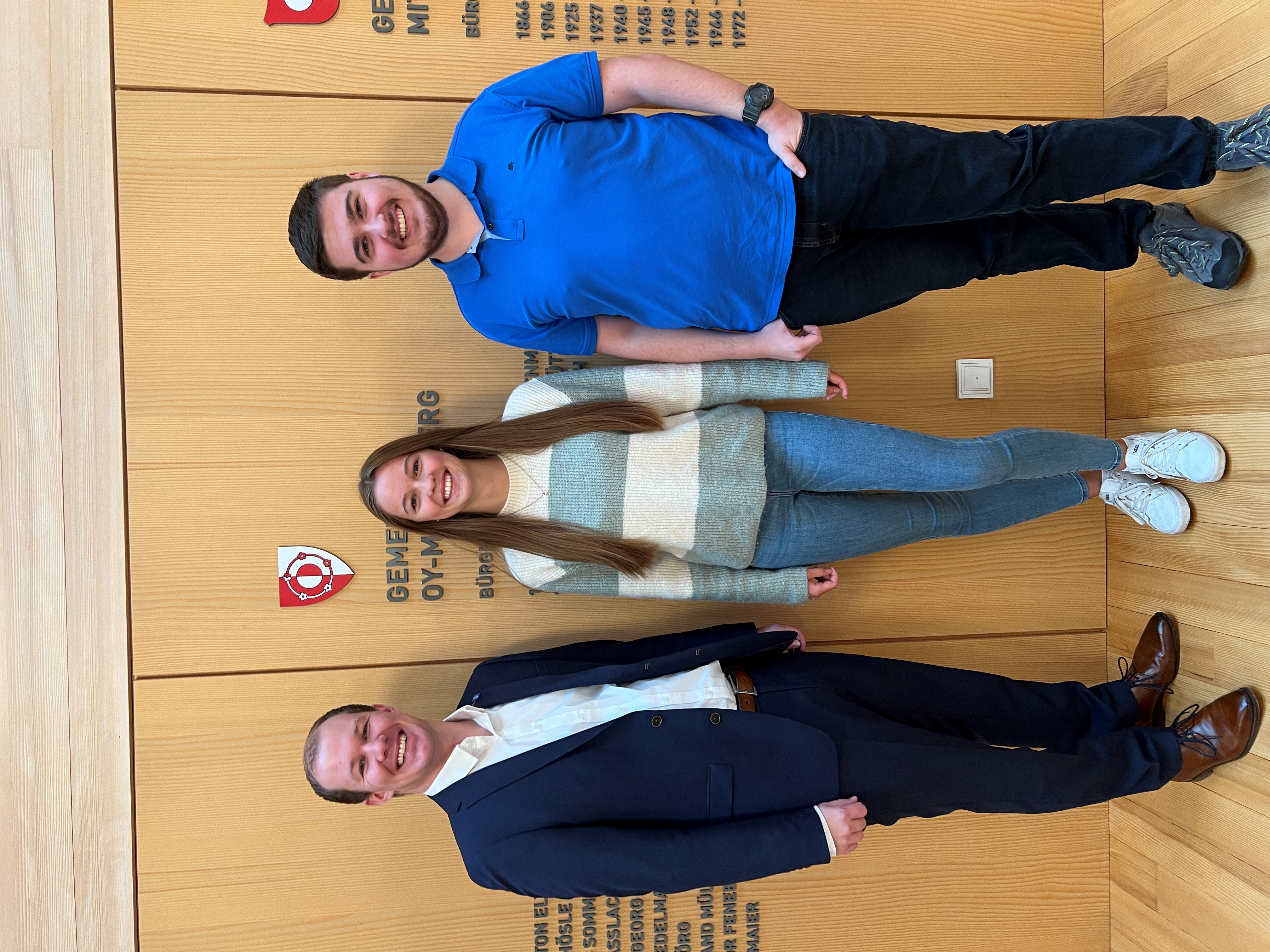 v. links Bürgermeister Reisacher, Lina Weißenbach, Felix Allgayer v. links Bürgermeister Reisacher, Lina Weißenbach, Felix Allgayer